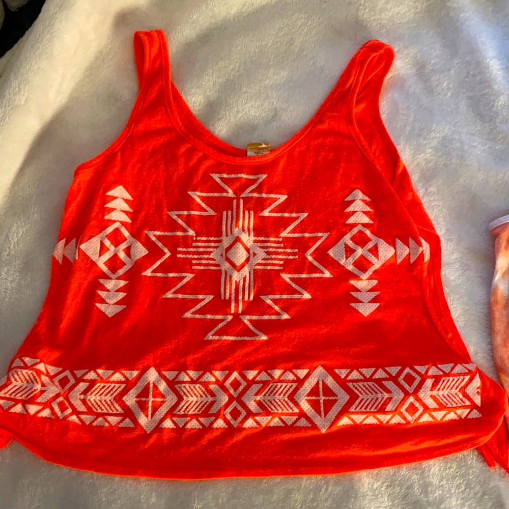 Bundle of two orange tank top crop tops